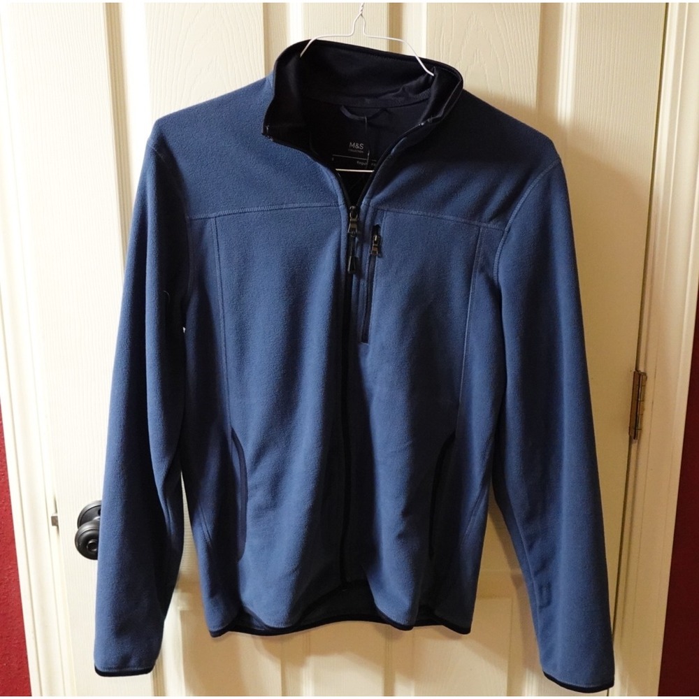 Marks and Spencer Mens‎ Fleece Full Zip Jacket Denim Blue Small T28 2409M